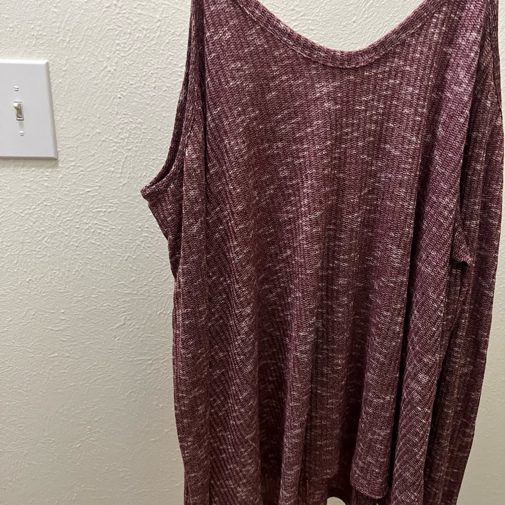 Plus size cold shoulder top